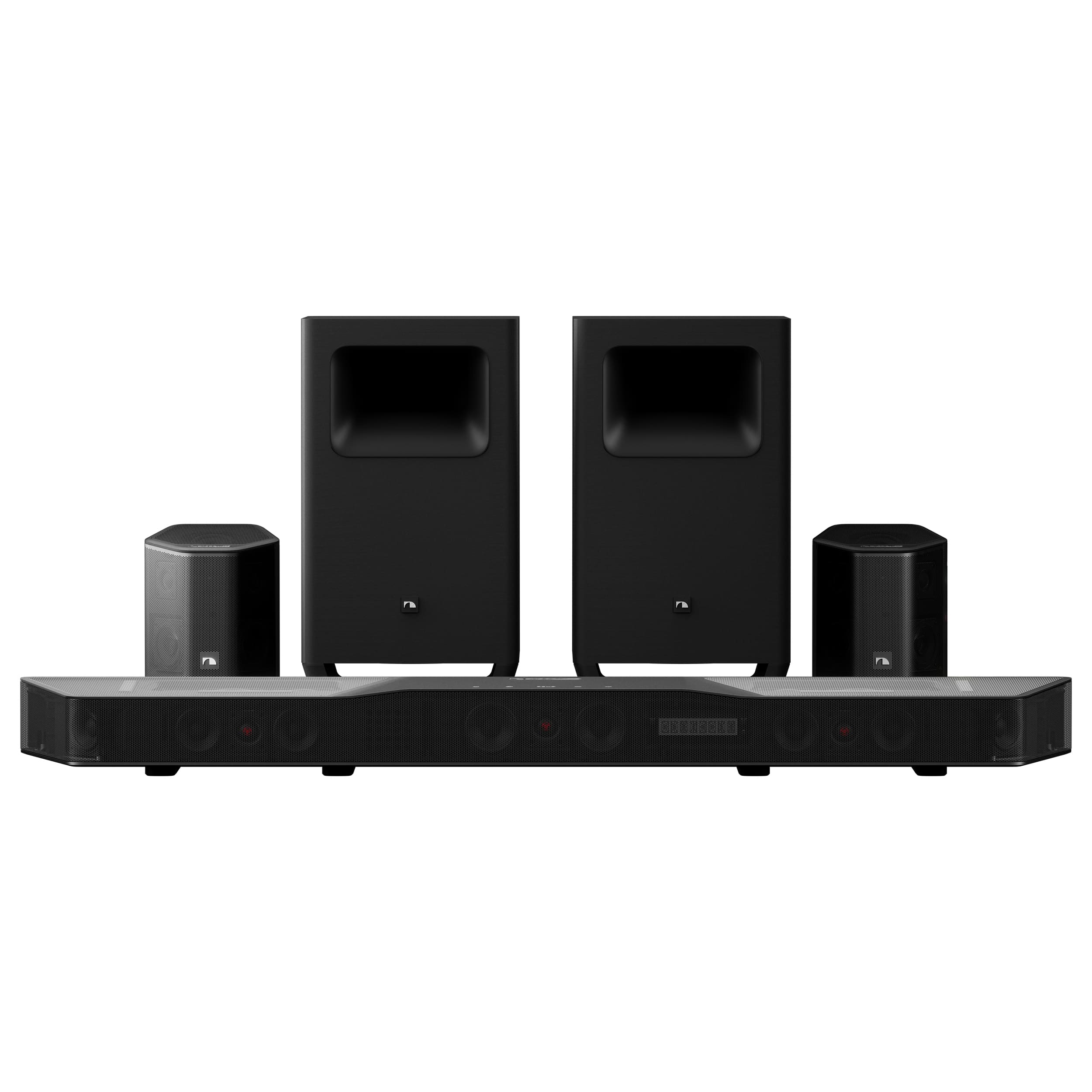 Angle. Nakamichi - Shockwafe Wireless 11.2.6-Ch 2300W Dolby Atmos Soundbar w/ Dual 10" Subwoofers, 6 Height Channels, 31 Punktkilde Drivers - Black.