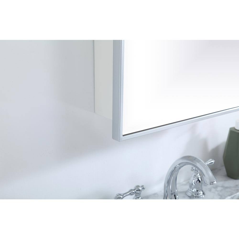 Alt View 1. Elegant Decor - Metal mirror medicine cabinet 17 inch x 28 inch in silver - Silver.