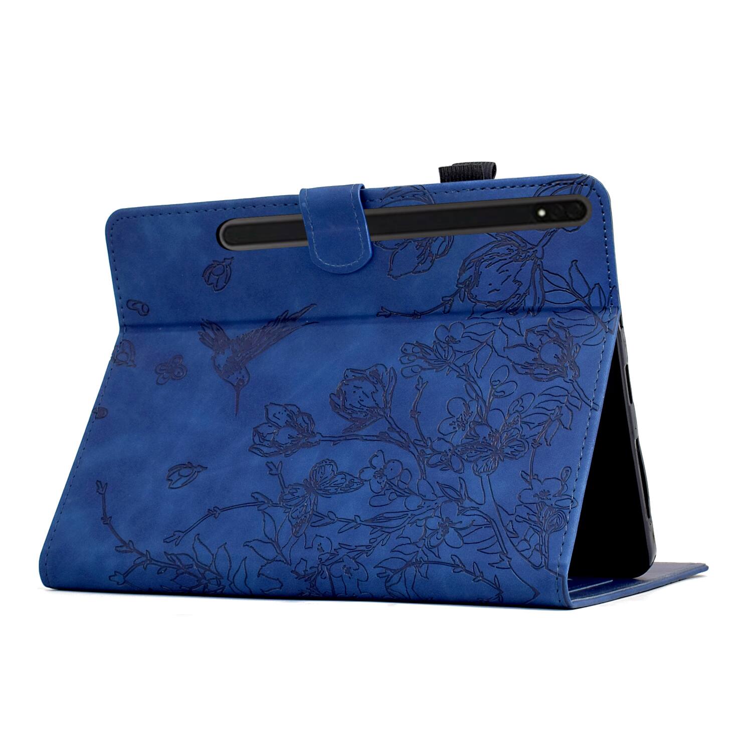 Alt View 2. Dteck - for Samsung Galaxy Tab S9 11.0" 2023 & S8 & S7 (SM-X710/X700/T870) Case,Embossed PU Leather Flip Card Slots Stand Cover - Darkblue.