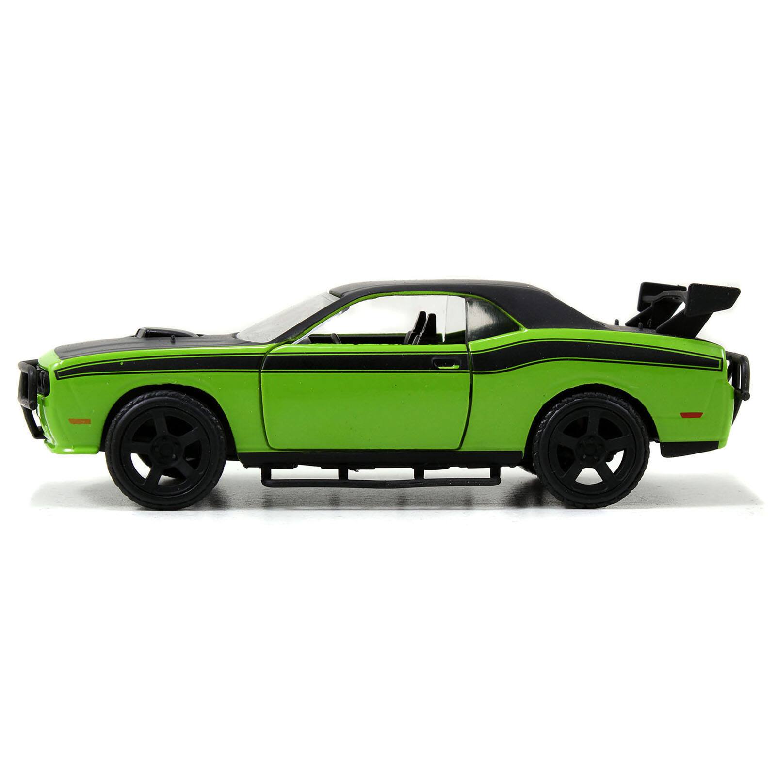 Alt View 1. Jada - Letty's Dodge Challenger SRT8 Green w/Matt Black Top & Hood "Fast & Furious 25th Anniversary" 1/32 Car Model by Jada.