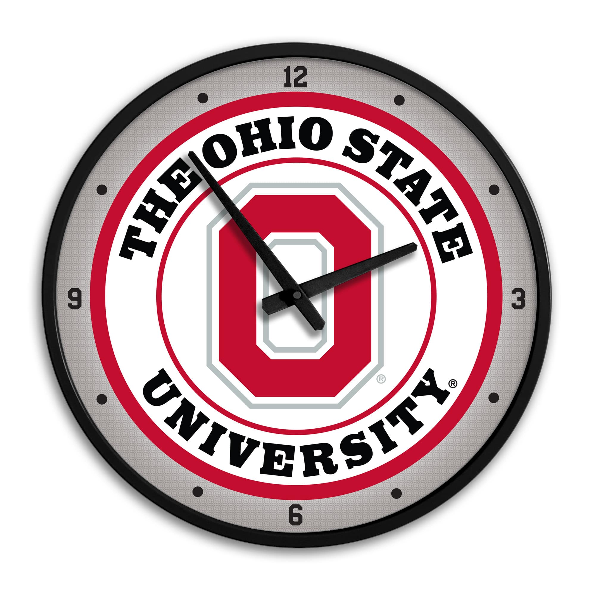 The Fan-Brand - Ohio State Buckeyes Block O Modern Disc Wall Clock - Black