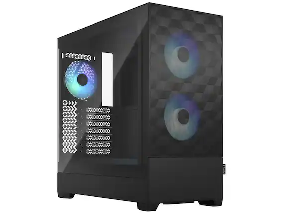 Front. Fractal Design - Fractal Design Pop Air RGB Black TG ATX High-Airflow Clear Tempered Glass Window Mid Tower Computer Case - Black.