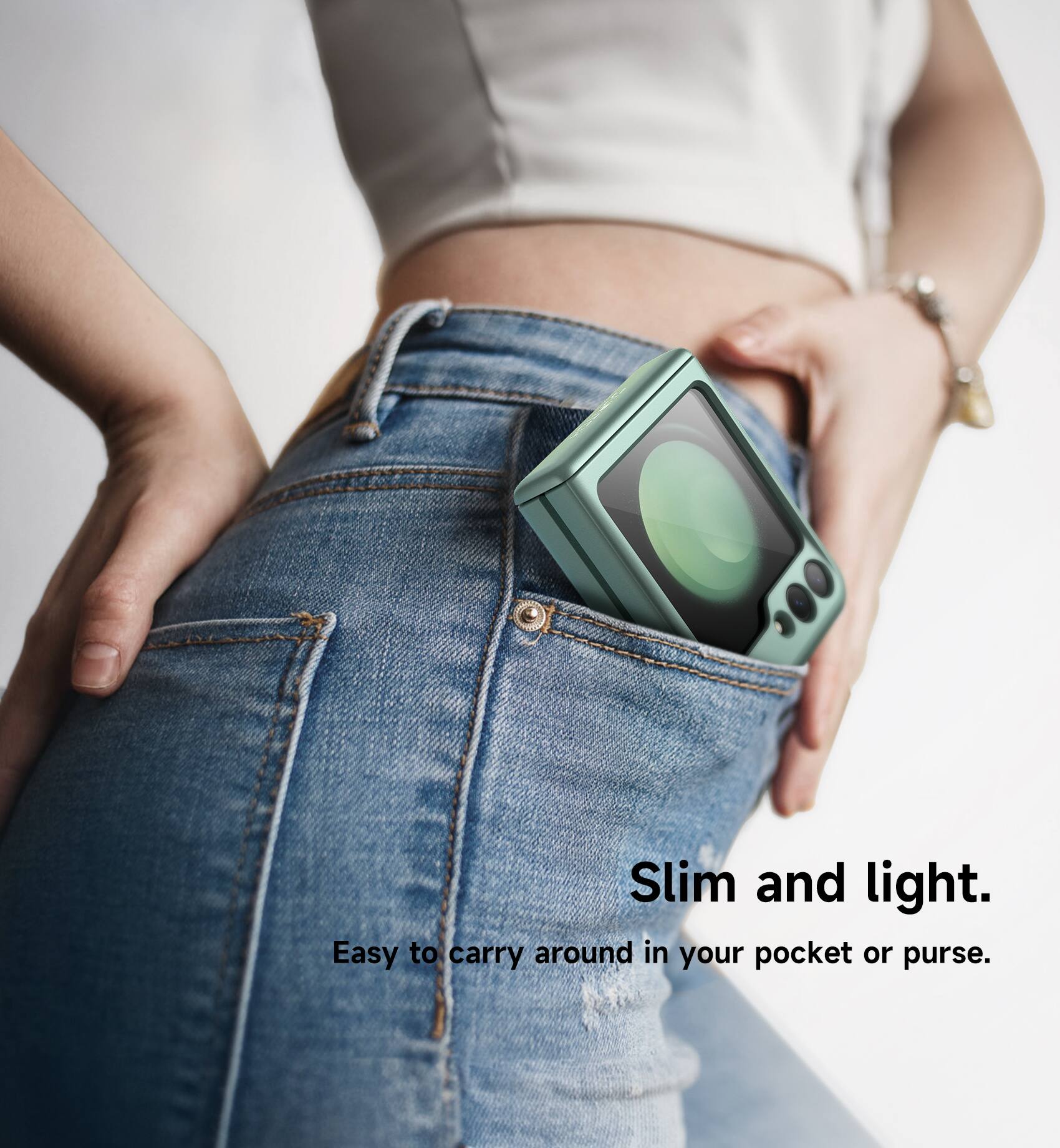Slim and light.  
Easy to carry around in your pocket or purse.