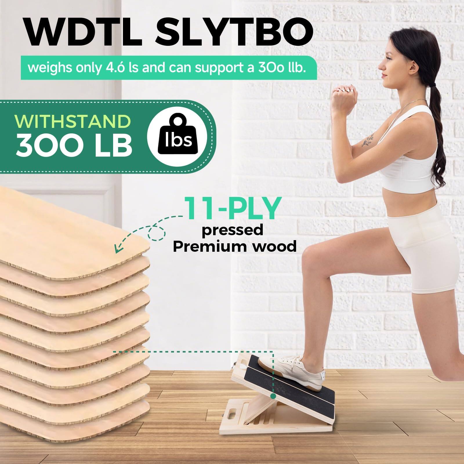 WDTL SLYTBO  
weighs only 4.6 lbs and can support a 300 lb.  

WITHSTAND 300 LB  

11-PLY pressed Premium wood