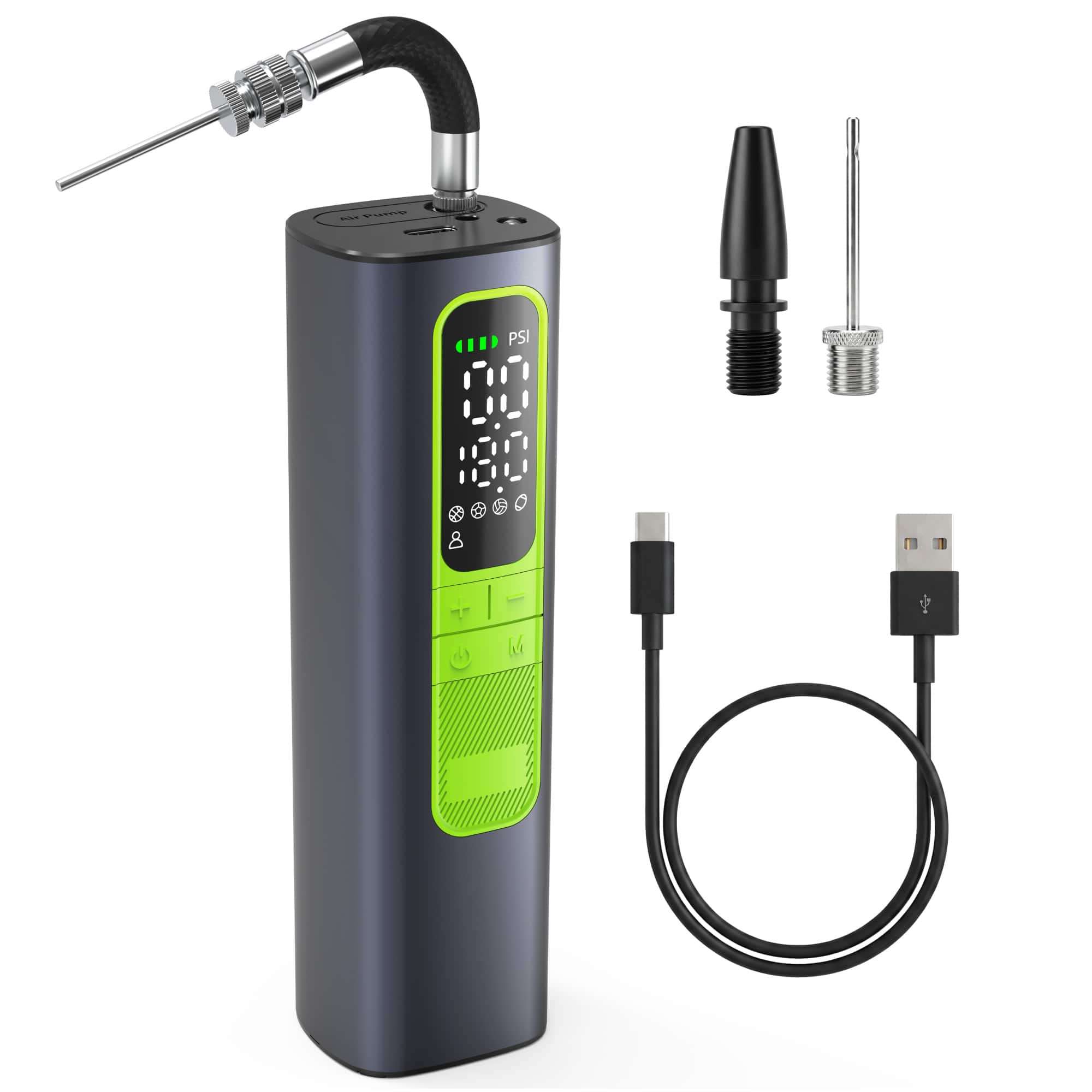 FosPower - Electric Ball Pump with Needle & Pressure Gauge, 18 PSI USB C Portable Air Pump Basketball Pump for Soccer Ball Inflator - Multicolored price history on PriceWatchPro