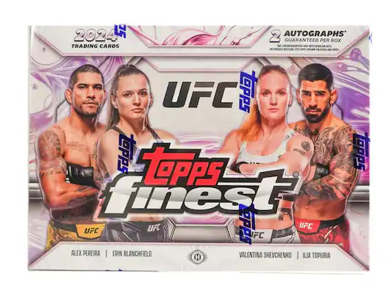 2024 Trading Cards
UFC
Topps Finest
2 Autographs Guaranteed Per Box
Alex Pereira | Erin Blanchfield | Valentina Shevchenko | Ilia Topuria