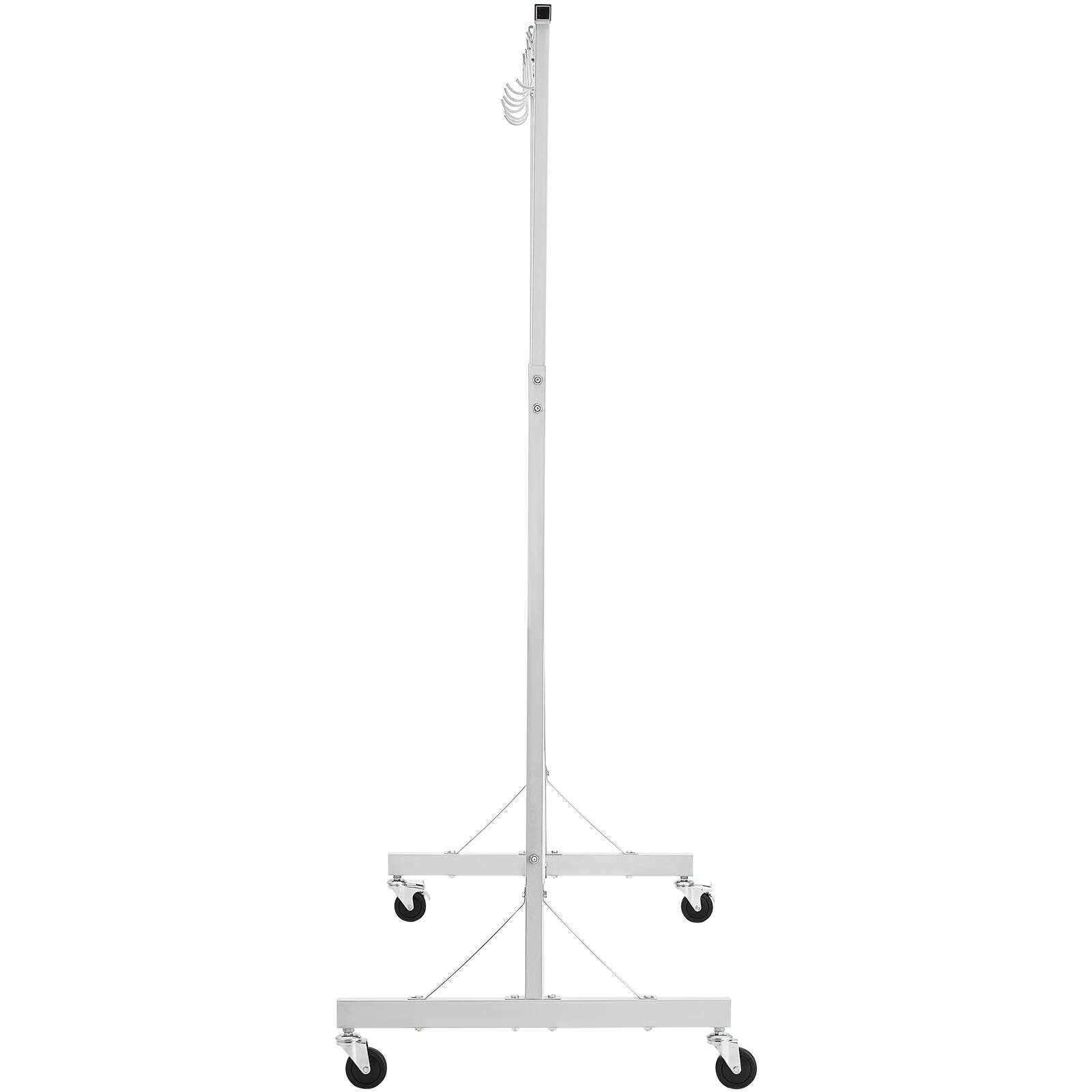 Alt View 5. VEVOR - Painting Rack, 5 ft-7 ft Adjustable Height, 66 lbs Capacity Automotive Paint Rack Stand, 8 Hooks Painting Drying Rack - White.