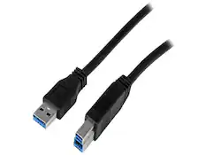 Front. StarTech.com - StarTech USB3CAB2M 6.56 ft 2m Certified SuperSpeed USB 3.0 A to B Cable M-M - Black.
