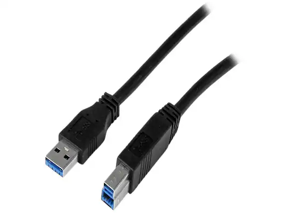 Front. StarTech.com - StarTech USB3CAB2M 6.56 ft 2m Certified SuperSpeed USB 3.0 A to B Cable M-M - Black.