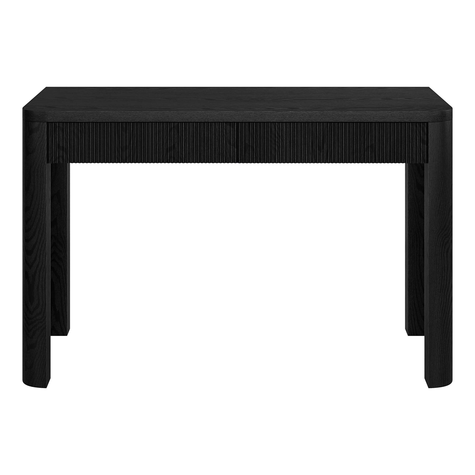 Alt View 1. Hudson&Canal - Palmera 47.5" Wide Rectangular Fluted Desk - Black Grain.