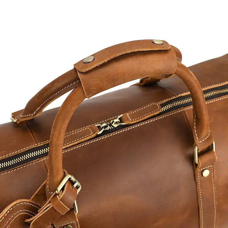 Alt View 9. Steel Horse Leather - The Dagny Weekender | Large Leather Duffle Bag - Brown.