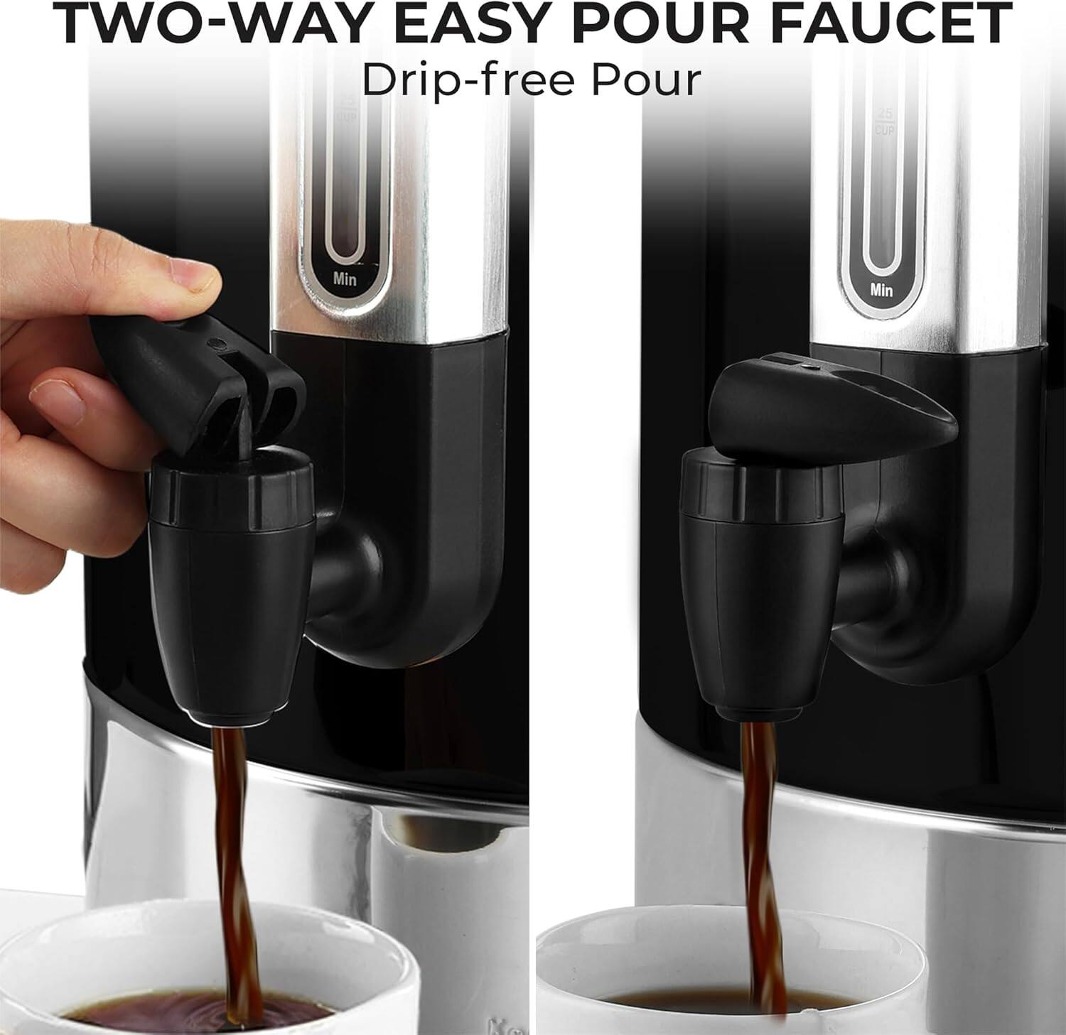 TWO-WAY EASY POUR FAUCET  
Drip-free Pour