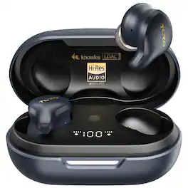 TOZO - Golden X1 Earbuds, Balanced Armature & Dynamic Driver, OrigX Pro, LDAC Hi-Res, ANC, Blue/ - Black