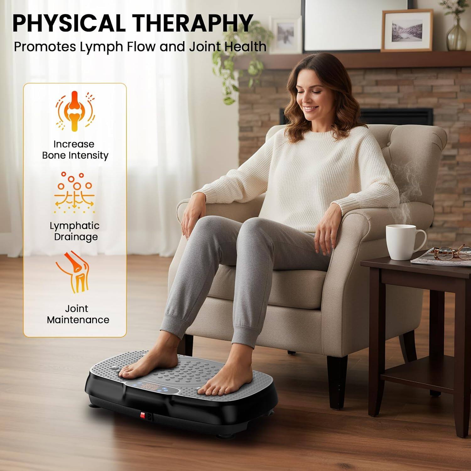 PHYSICAL THERAPY  
Promotes Lymph Flow and Joint Health  
Increase Bone Intensity  
Lymphatic Drainage  
Joint Maintenance