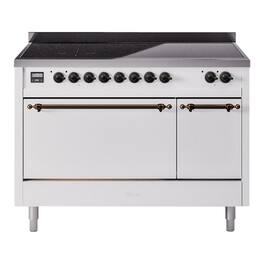 ILVE - Nostalgie II 48 inch Induction Range with 6 Induction Elements - White