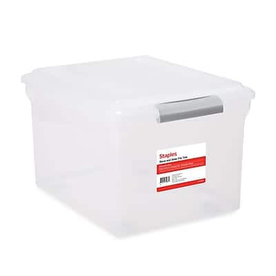 Staples - Store & Slide Plastic File Box Latching, Letter/Legal Size - Clear