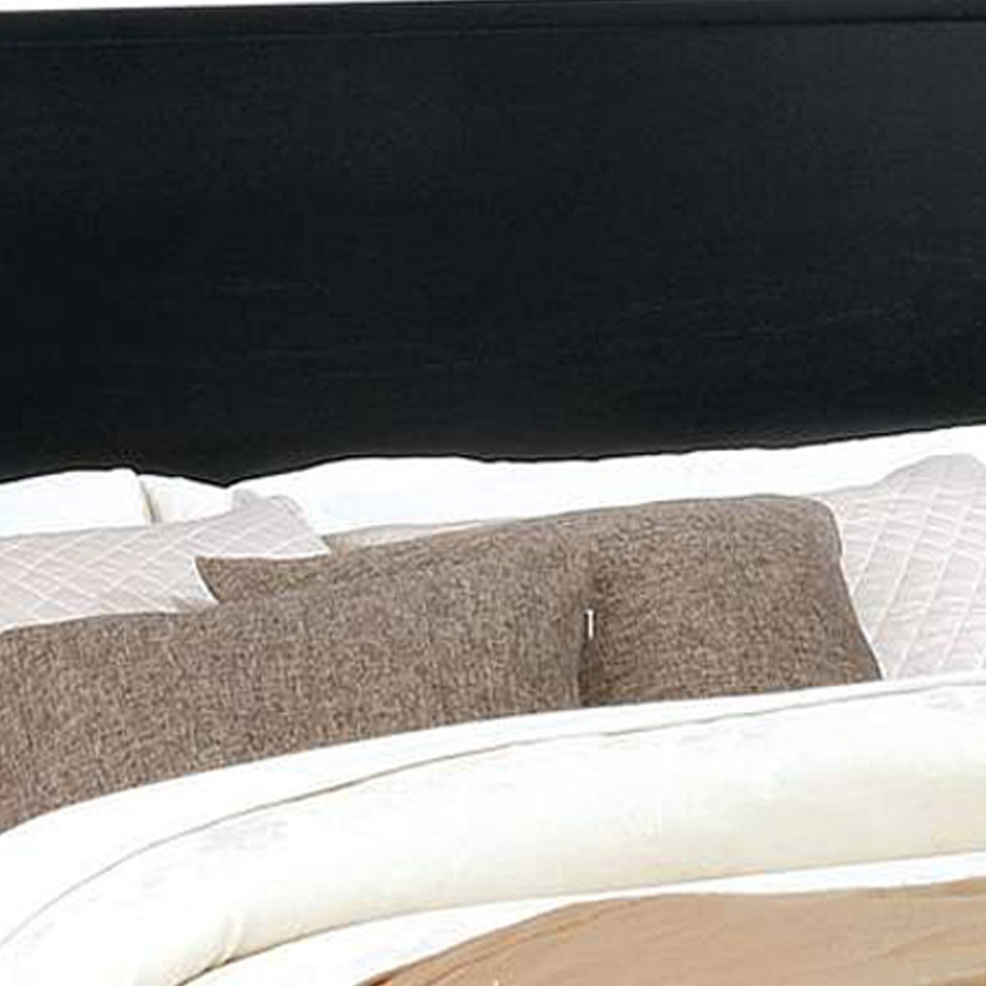 Alt View 2. Manhattan Lane - Wooden California King Size Bed with Panel Headboard - Black.