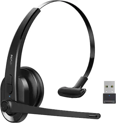 Front. Vulpecula Spade - Wireless Headset with Mic for Work, Bluetooth Headset with Microphone-AI Noise Cancelling.