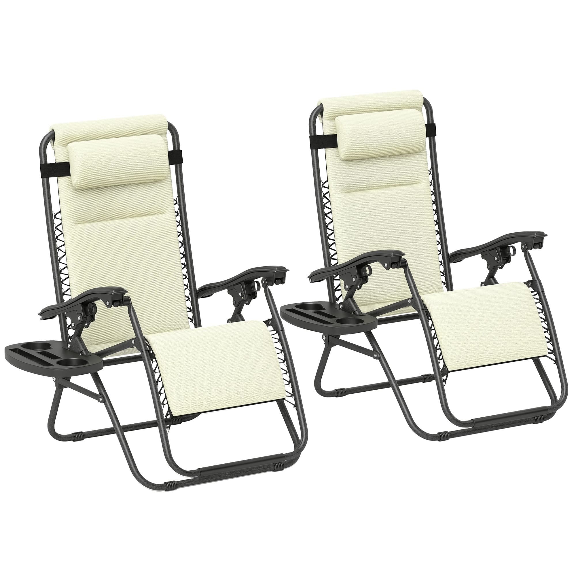 Outsunny - Gravity Lounge Chair Set - Cream White