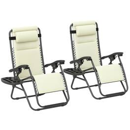 Outsunny - Gravity Lounge Chair Set - Cream White