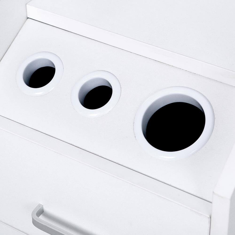 Alt View 6. Winado - Salon Trolley Cart Rolling Hair Cart Mobile Barber Station with Wheels & 4 Drawers & Hair Dryer Holder for Barbershop - White.