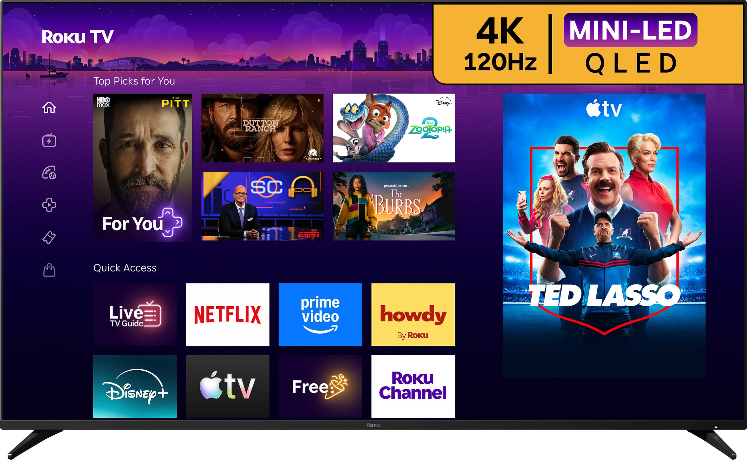 Roku - 75" Class Pro Series 4K QLED Mini-LED Smart RokuTV