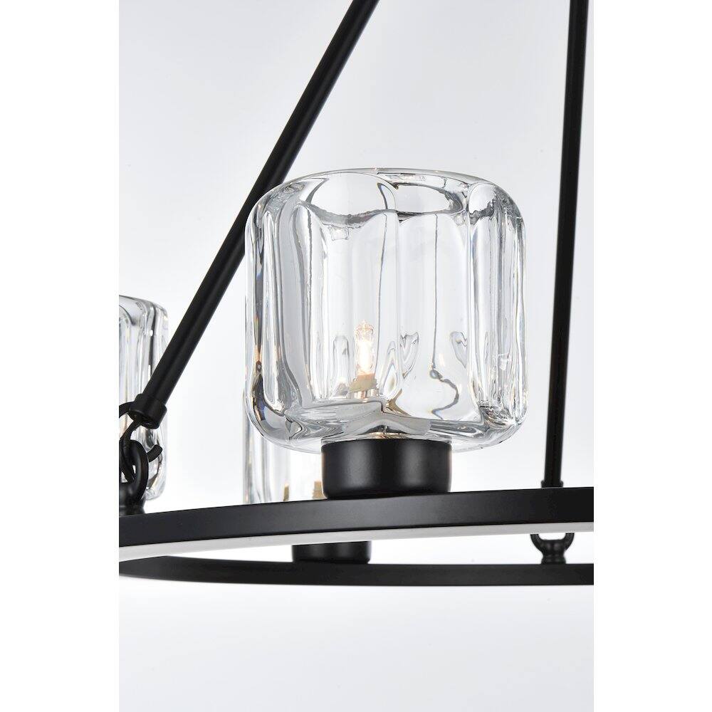 Alt View 2. Elegant Lighting - Cadence 26 Inch Chandelier In Black - Black And Clear.