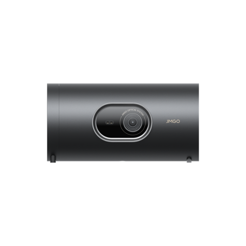 JmGO - PicoPlay+ 1080P Google TV Mini Portable Projector, 8W Dolby , 3D, HDR10, WiFi & Bluetooth for Home Party, Outdoor - Black, White