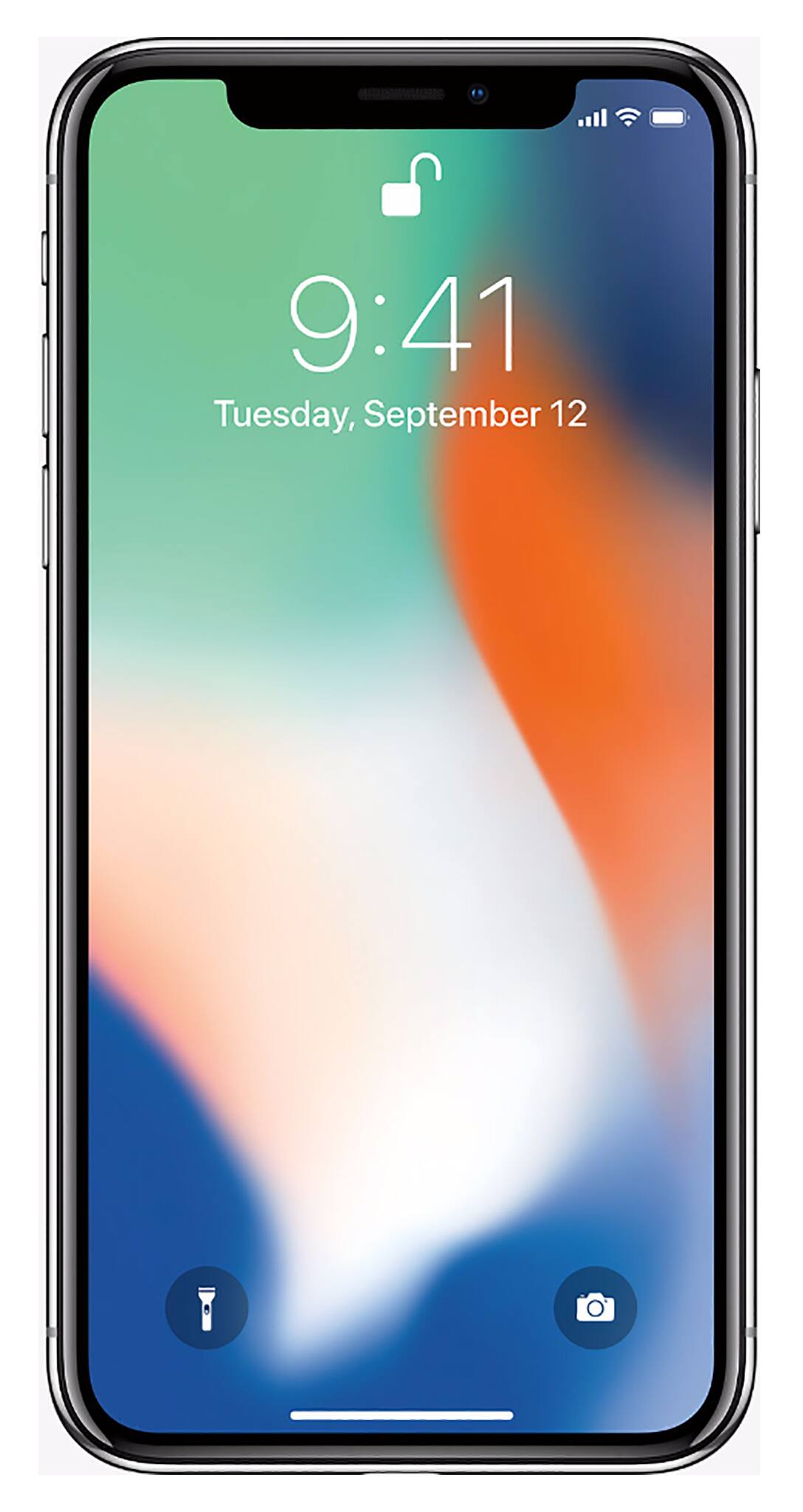 Front. Apple - Pre-Owned Excellent iPhone X 64GB (Unlocked) - Silver.