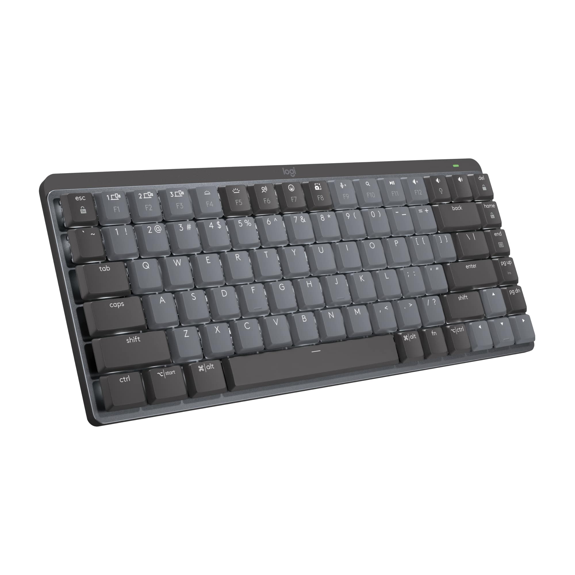 Front. Logitech - MX Mechanical Mini Compact Wireless Mechanical Tactile Switch Keyboard for Windows/macOS with Backlit Keys - Graphite.