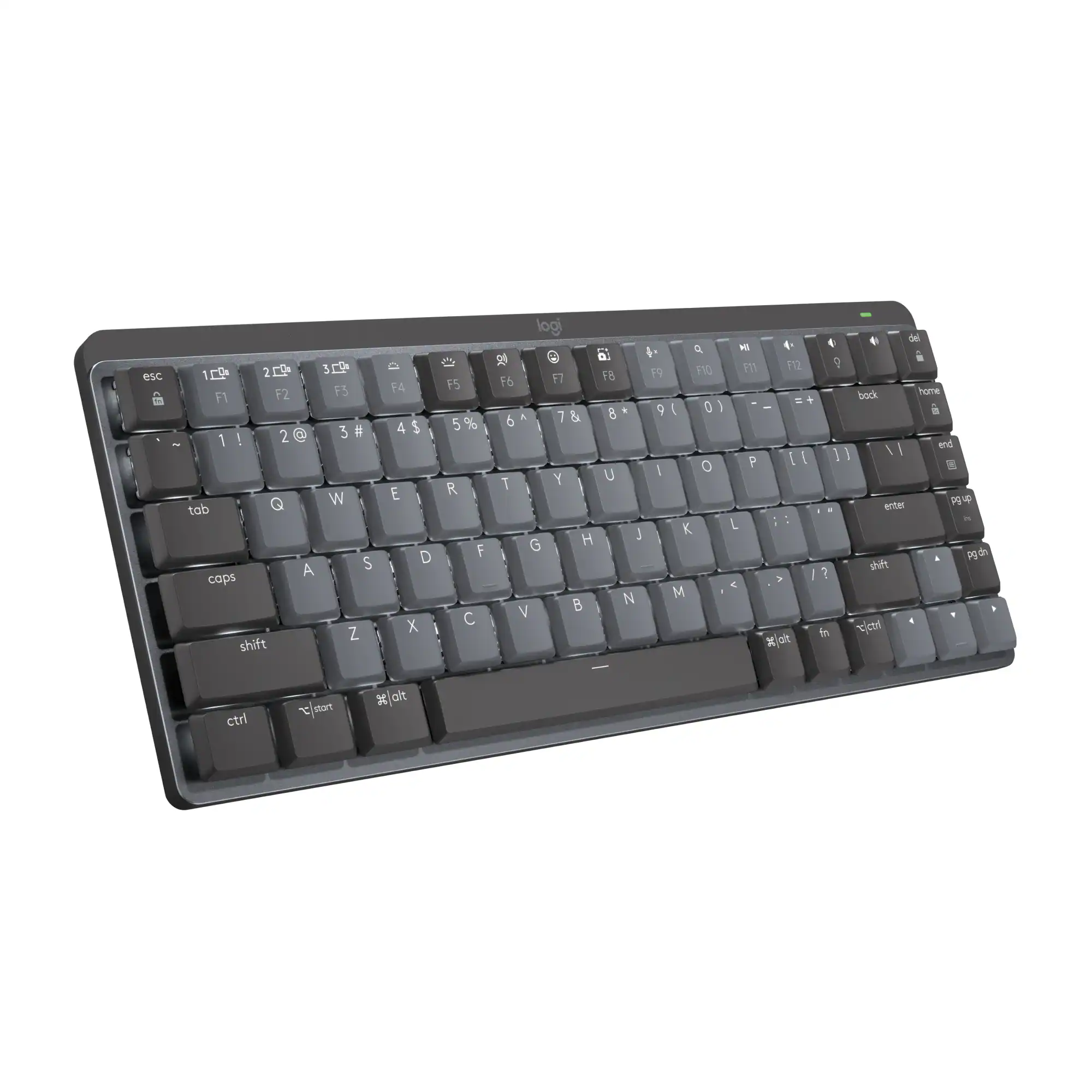 Front. Logitech - MX Mechanical Mini Compact Wireless Mechanical Tactile Switch Keyboard for Windows/macOS with Backlit Keys - Graphite.