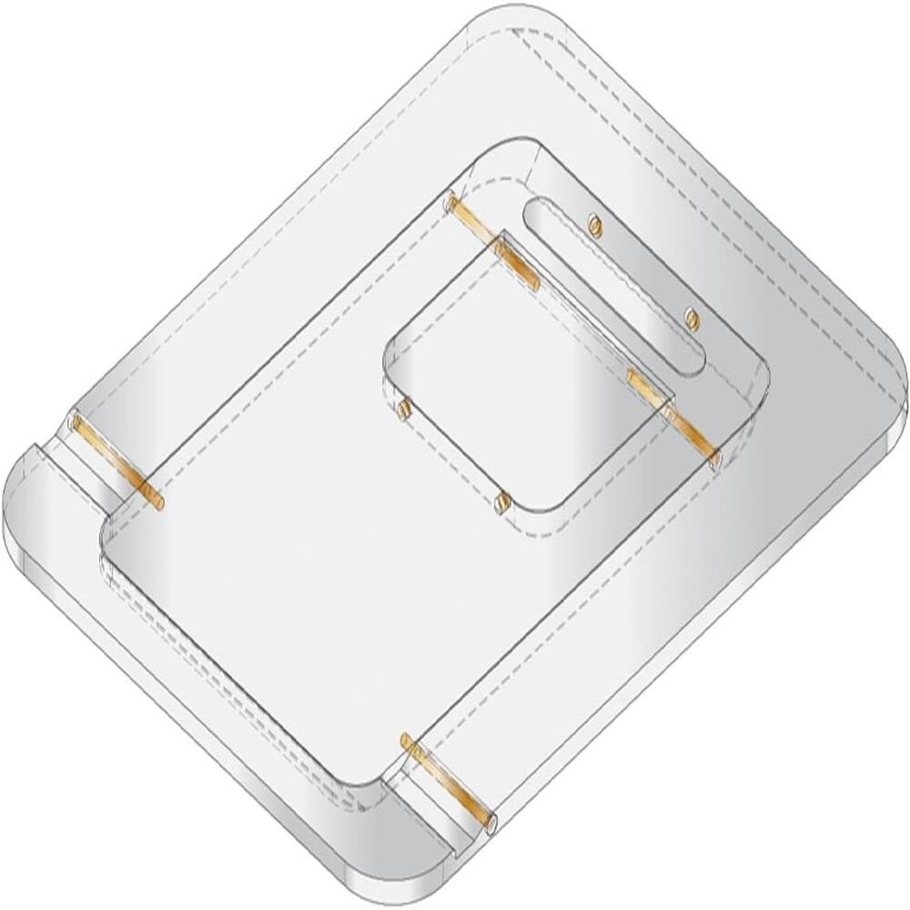 Angle. ACJPR - Acrylic Laptop Stand, Fold-Flat Design with Slide-Resistant Base - Transparent.