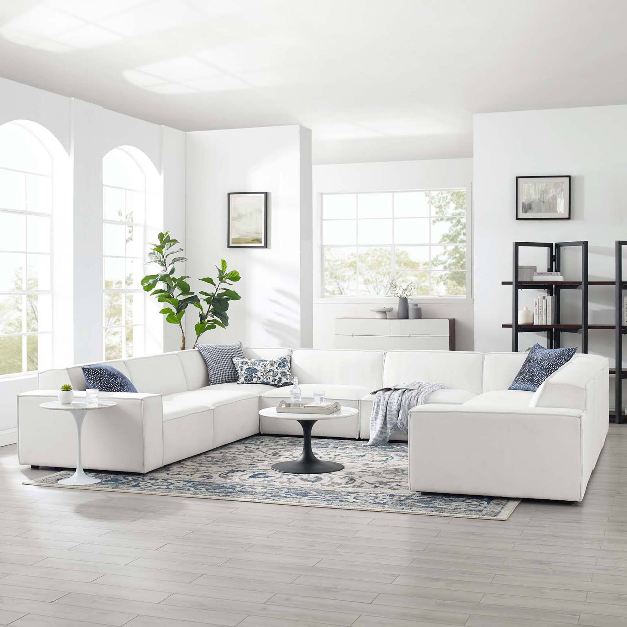 Alt View 7. Modway - Restore 8-Piece Sectional Sofa by Modway - White.