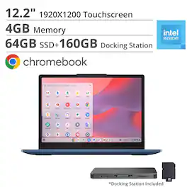 Lenovo - IdeaPad Flex 3i Chromebook Laptop - 12.2" 2K Touchscreen - Intel N100 2023 - 4GB Memory - 224GB Storage - Abyss Blue