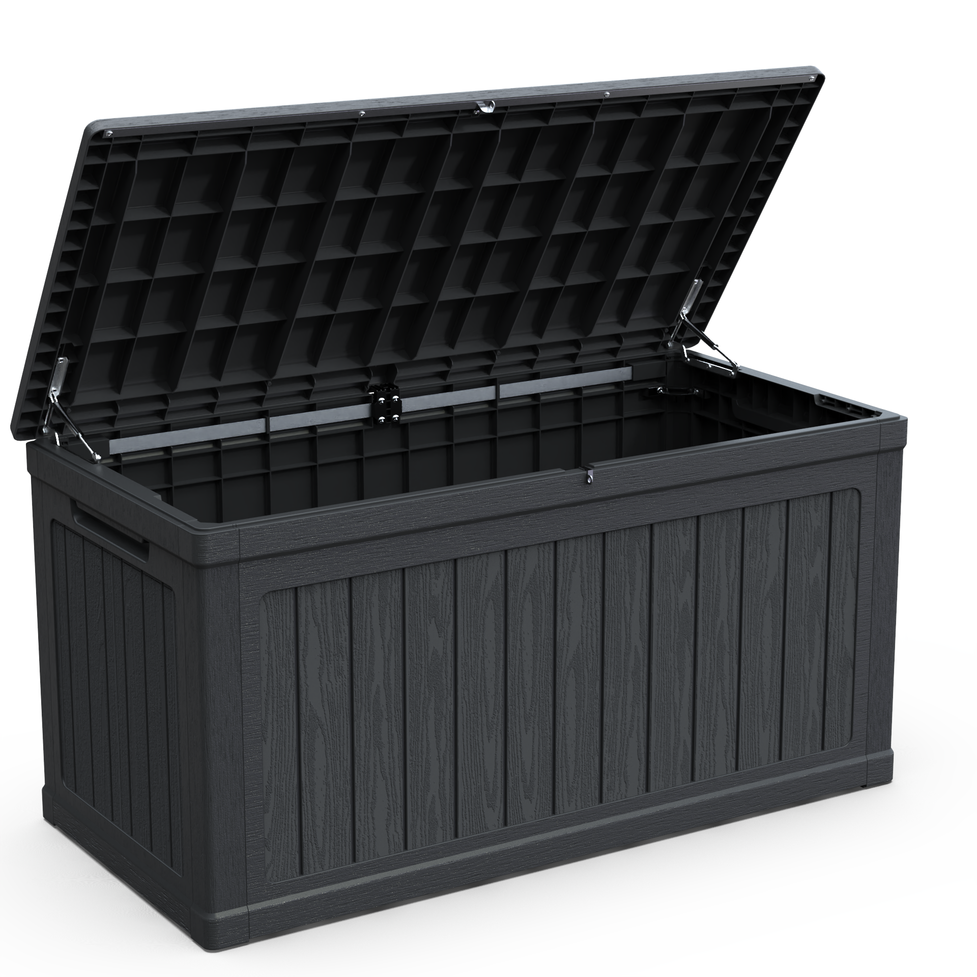 Front. HOMLUX - Large Outdoor Storage Deck Box for Patio Furniture and Sports/Pools Equipment Waterproof Resin Lockable Black - Black.