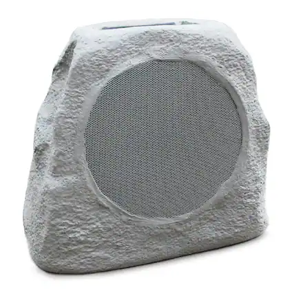 Front. ION Audio - Glow Stone Link Solar Bluetooth Multi-Sync 10W Outdoor Rock Speaker with LED Lights - Gray.
