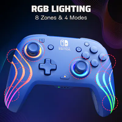 PDP Afterglow Wave Wireless RGB Gaming Controller for Nintendo Switch, Nintendo Switch 2 Blue 500-252-BL - Best Buy PDP Afterglow Wave Wireless RGB Gaming Controller for Nintendo Switch, Nintendo Switch 2 Blue 500-252-BL - Best Buy