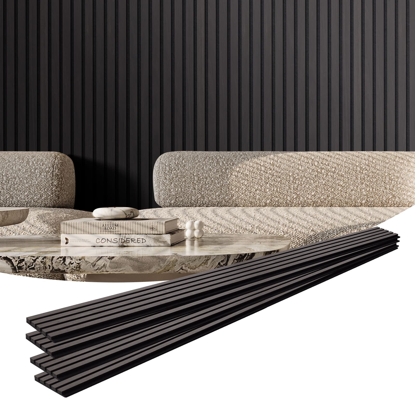 VEVOR - Wood Slat Acoustic Panels, 7.9 x 94.5 inch,MDF Accent Wooden Wall Panels for Modern Interior Wall Decor, Faux Wood Wall - Black Oak price history on PriceWatchPro