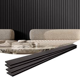 VEVOR - Wood Slat Acoustic Panels, 7.9 x 94.5 inch,MDF Accent Wooden Wall Panels for Modern Interior Wall Decor, Faux Wood Wall - Black Oak