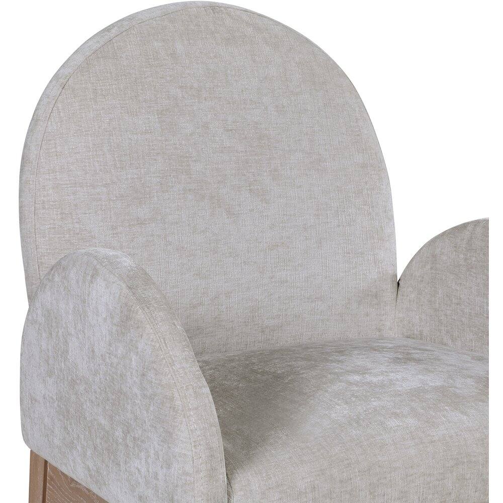 Alt View 3. Meridian Furniture - Waldorf Grey Chenille Fabric Dining Chair - Grey.
