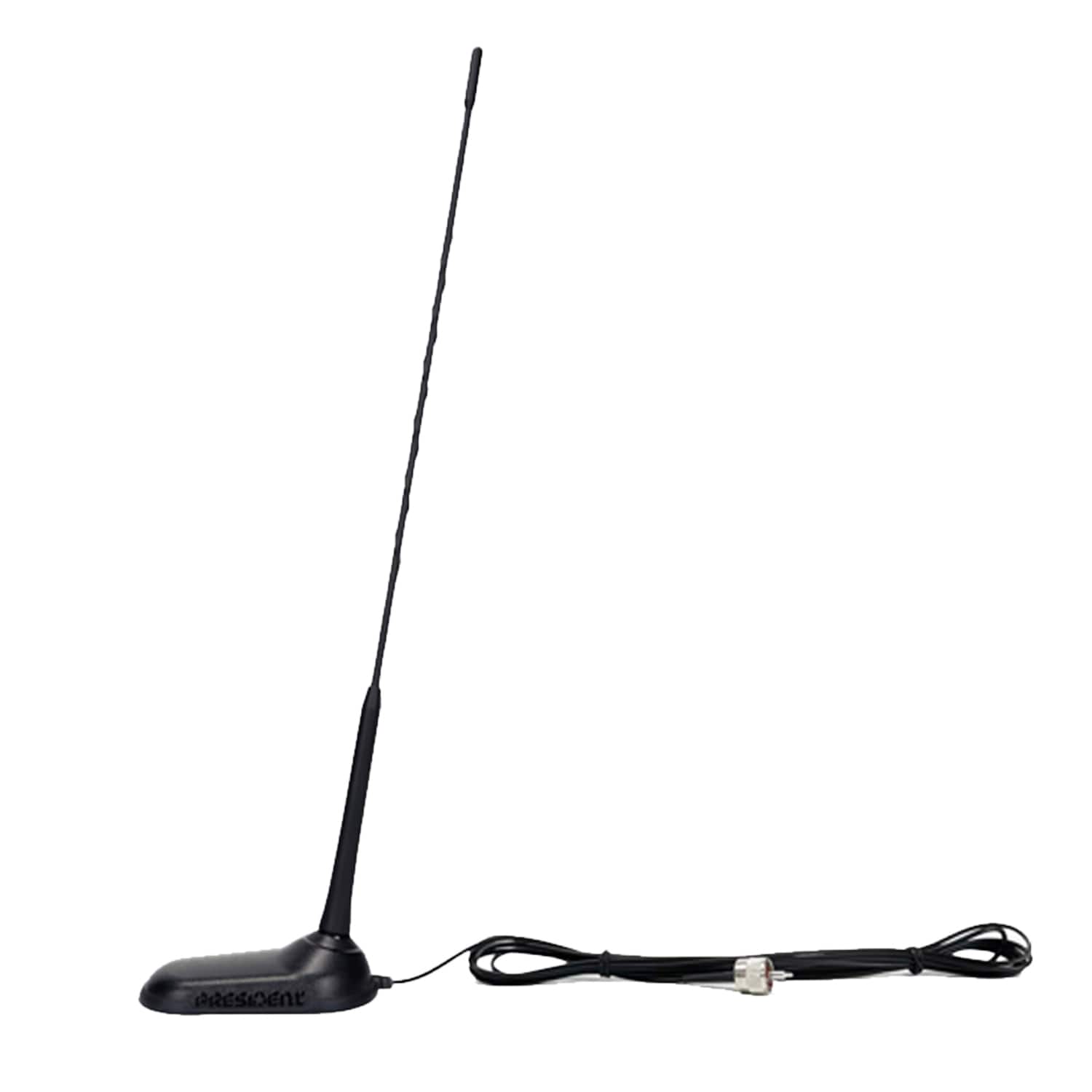 PRESIDENT - Ammi696 Virginia-f Magnetic-mount Cb Antenna With Fixed-angle Whip - Black