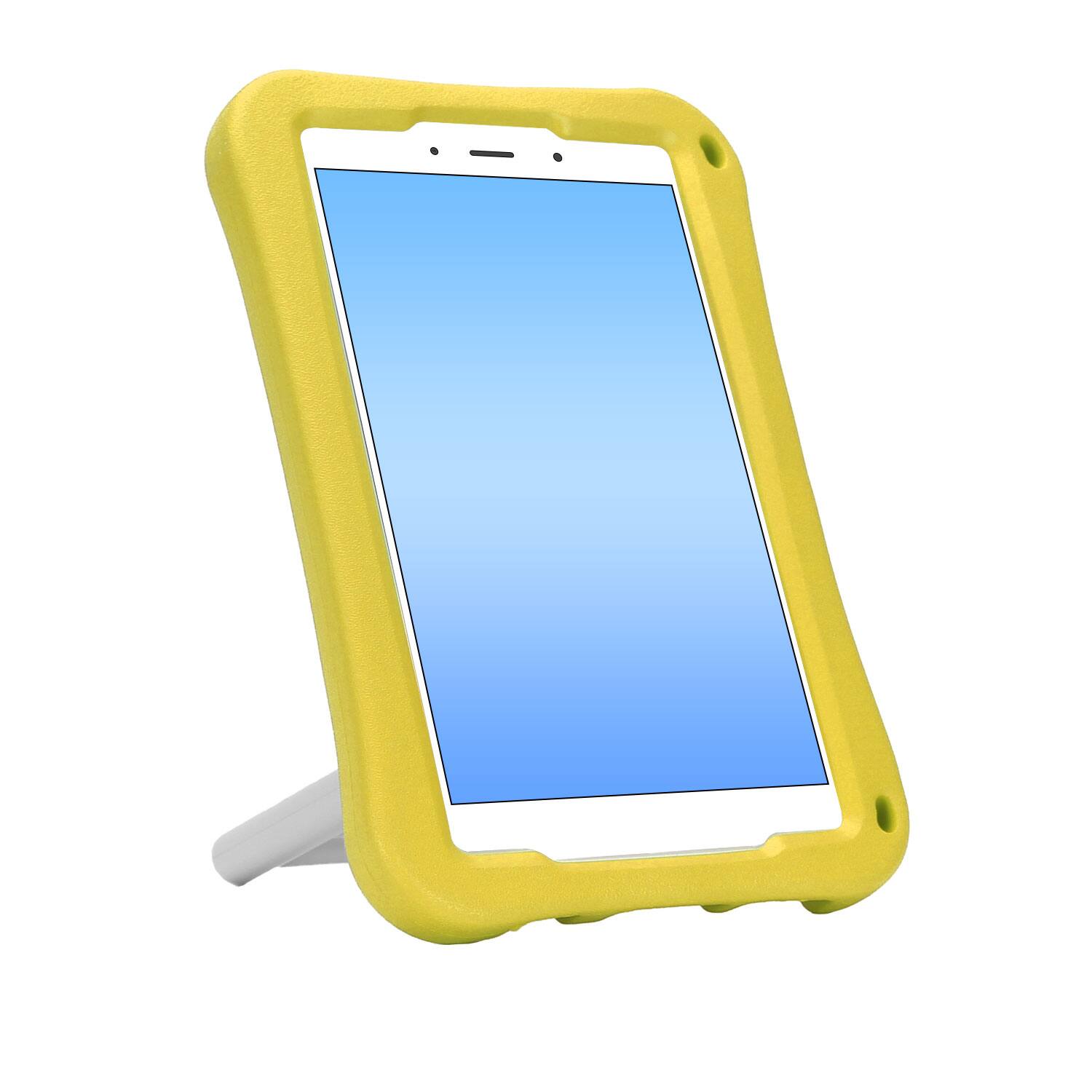 Alt View 3. Dteck - for Samsung Galaxy Tab A9 8.7" 2023 (SM-X110/X115) Rugged Case,Shockproof Heavy Duty EVA Cover with Rotating Stand - Yellow.