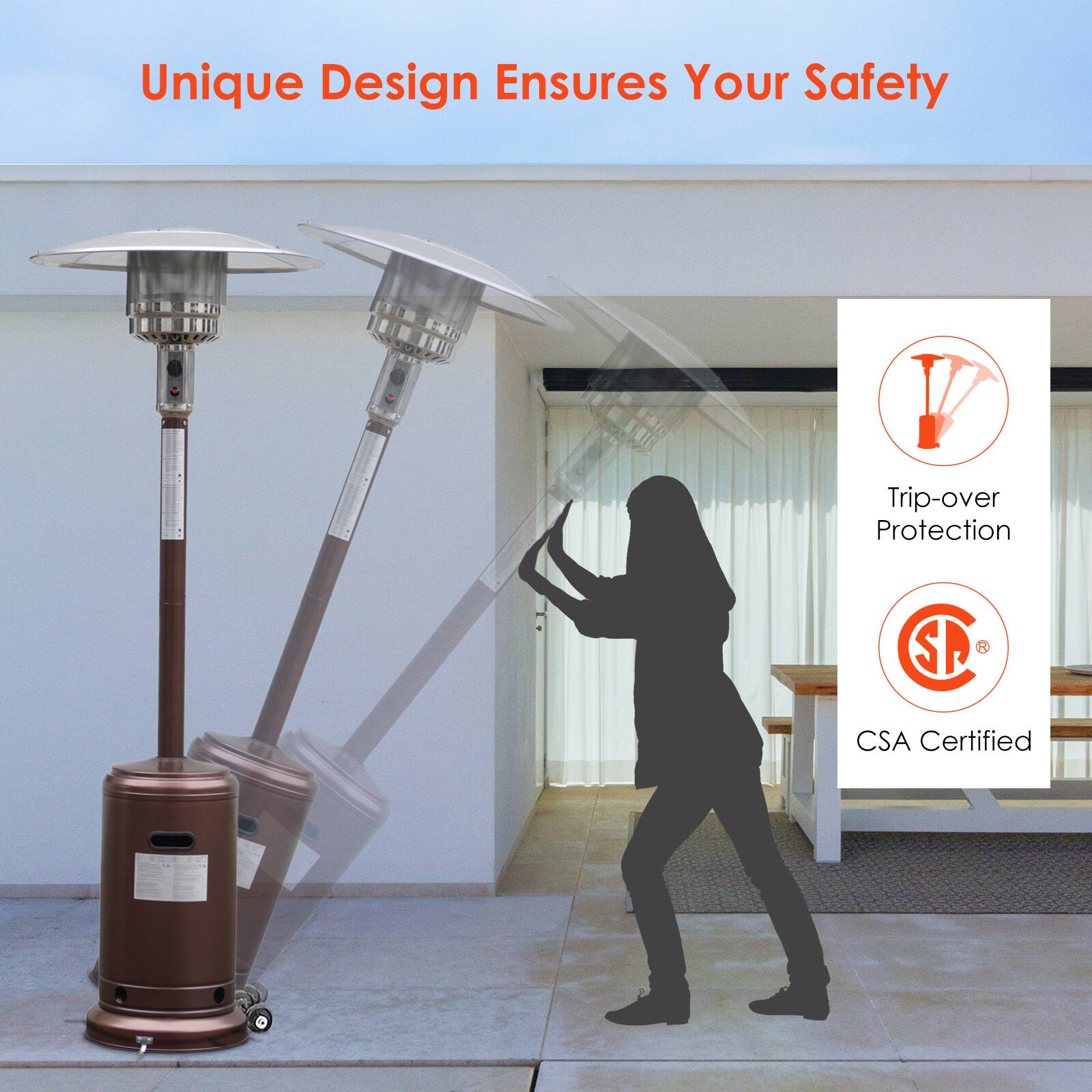 Unique Design Ensures Your Safety  
Trip-over Protection  
CSA Certified