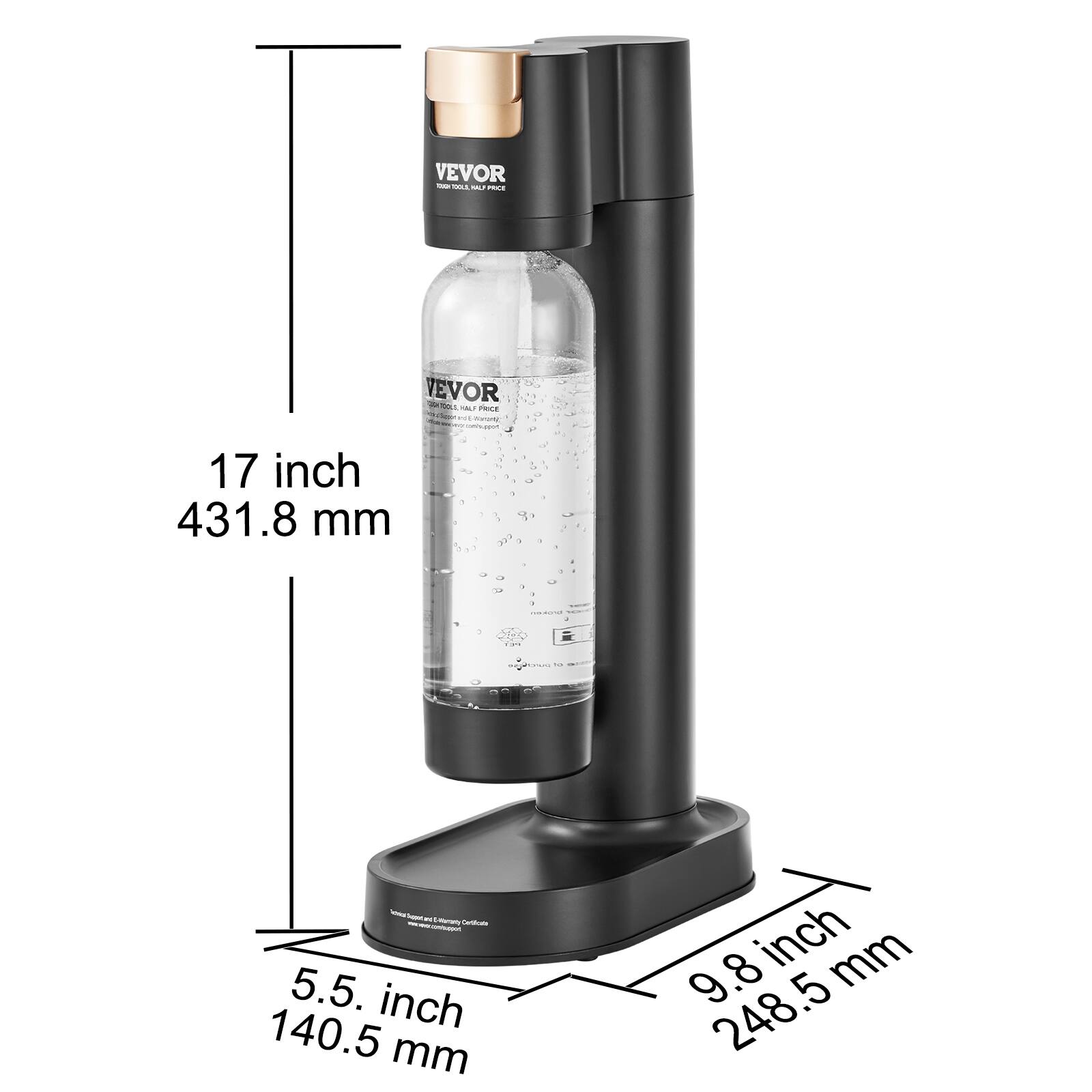 VEVOR

17 inch  
431.8 mm

5.5 inch  
140.5 mm

9.8 inch  
248.5 mm