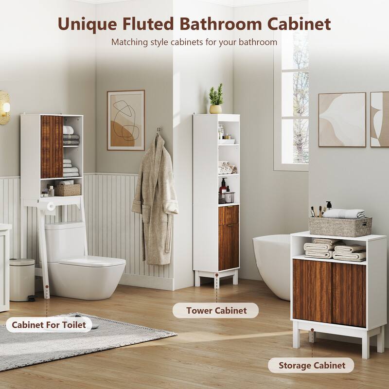 Unique Fluted Bathroom Cabinet, Matching style cabinets for your bathroom, Cabinet For Toilet, Tower Cabinet, Storage Cabinet