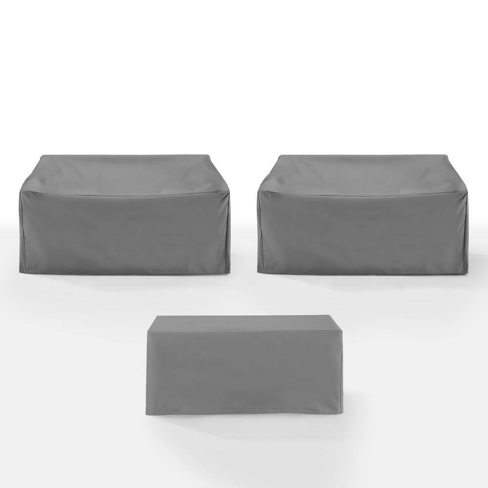 Alt View 1. Crosley Furniture - 3Pc Outdoor Furniture Cover Set - 2 Loveseats & 1 Coffee Table - Gray.