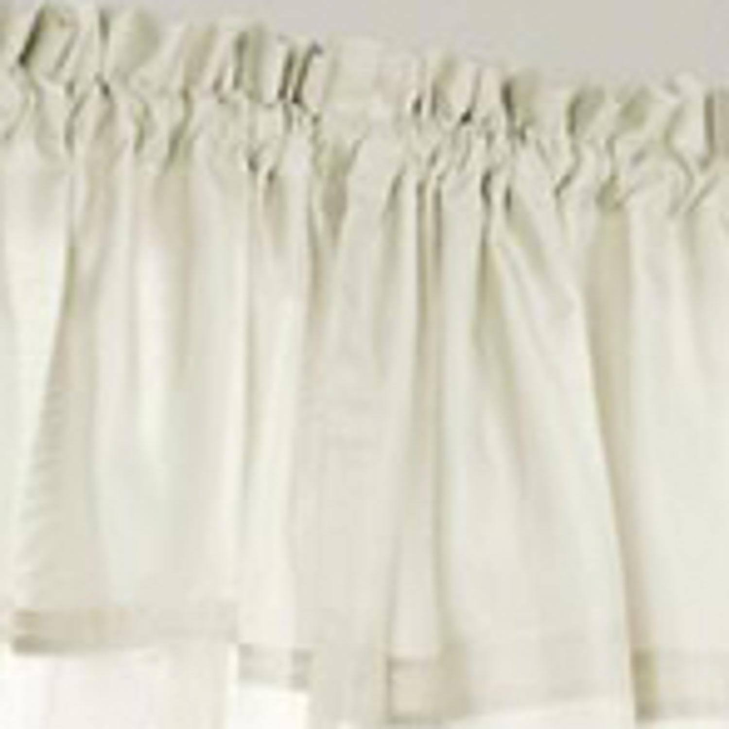 Left. Commonwealth Home Fashions - Commonwealth Rhapsody Lined Rod Pocket Valance Flat Window Dressing - 54x15" Ivory - Ivory.