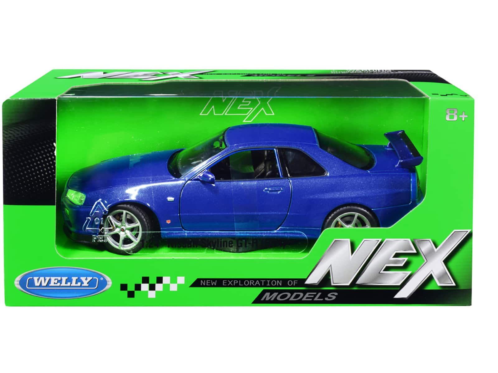 "Nissan Skyline GT-R (R34) RHD (Right Hand Drive) Blue Metallic ""NEX Models"" 1/24 Diecast Model Car by Welly" price history on PriceWatchPro