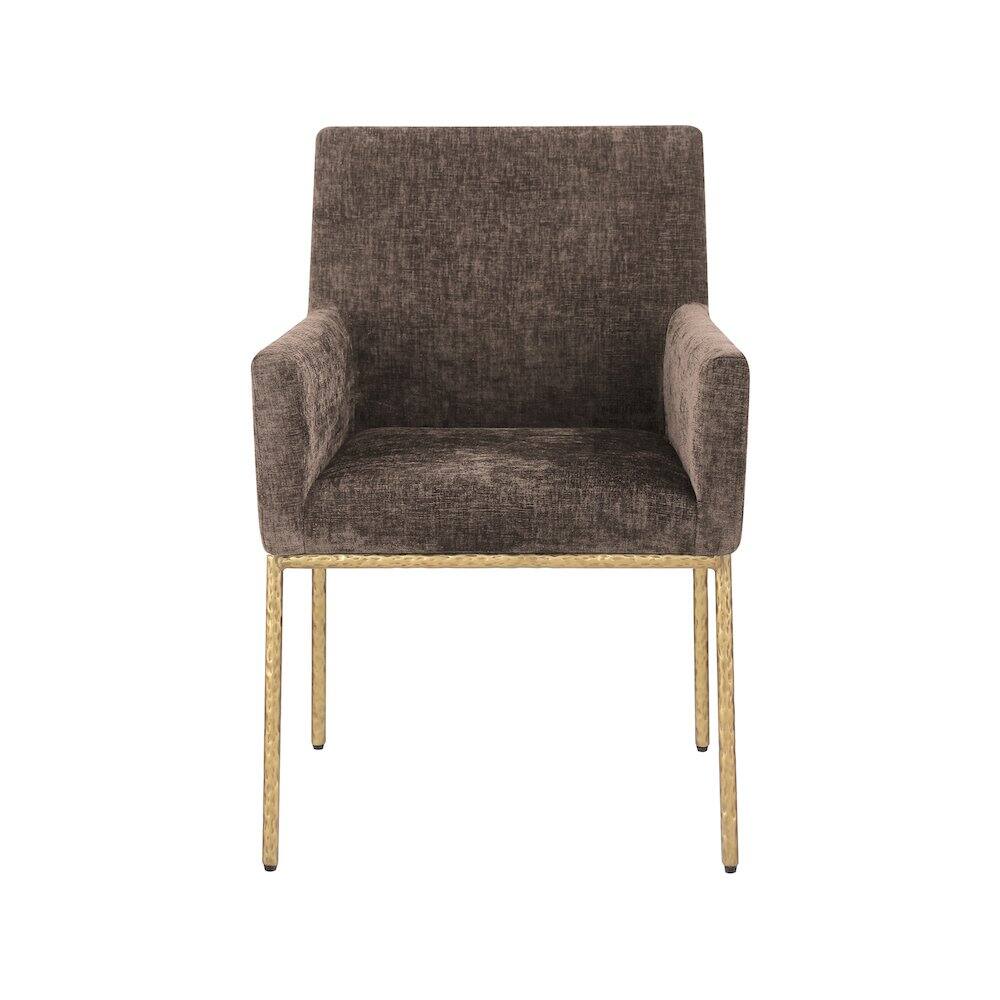 Alt View 2. Meridian Furniture - Reeves Brown Chenille Fabric Dining Chair, Set of 2 - Brown.