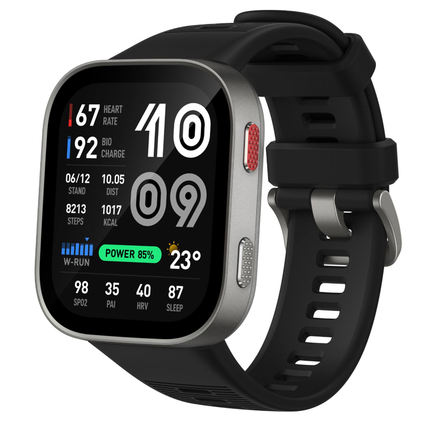 Amazfit - Bip Max 50mm Smart Watch, Large 2.07" AMOLED Display, 20 Days of Battery, GPS - Silver/Black - (2026)